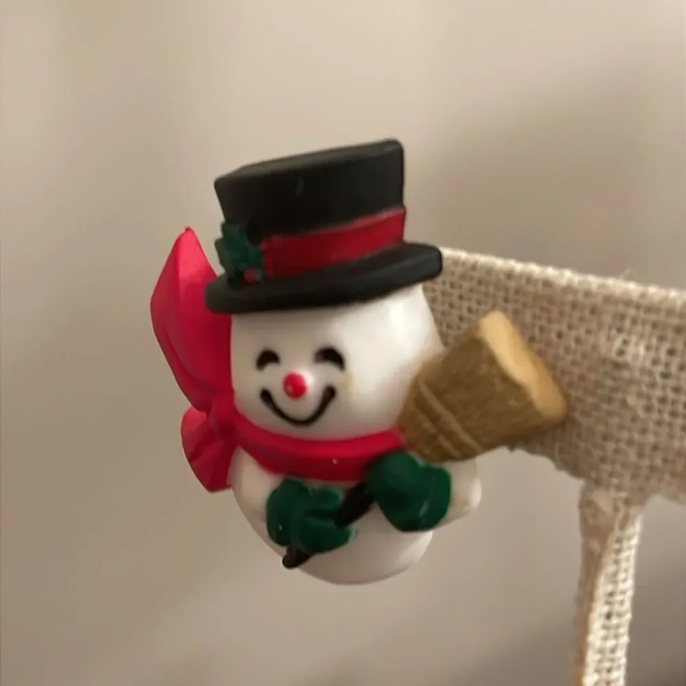 Vintage Whimsical Hallmark Holiday Snowman Lapel Pin Christmas Brooch